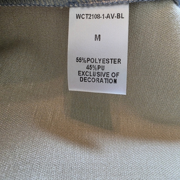 THML Reagan Top In Vegan Leather Slate Blue NWT - Size M - Picture 10 of 11